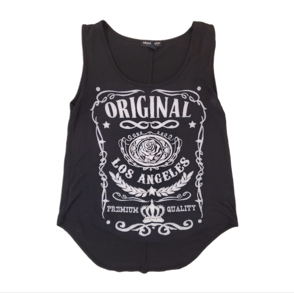About a Girl‎ Women's Black Original Los Angeles Scoop Neck Tank Top XS